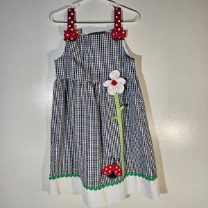 Emily Rose Girls 6 Dress Ladybug 3D Elements Gingham Bow